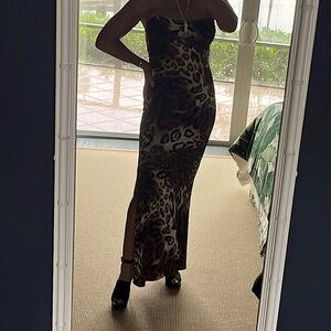 Sexy cheetah print evening gown